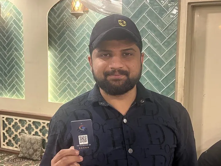 Shaan-E-Karahi with their TapStar Google review card
