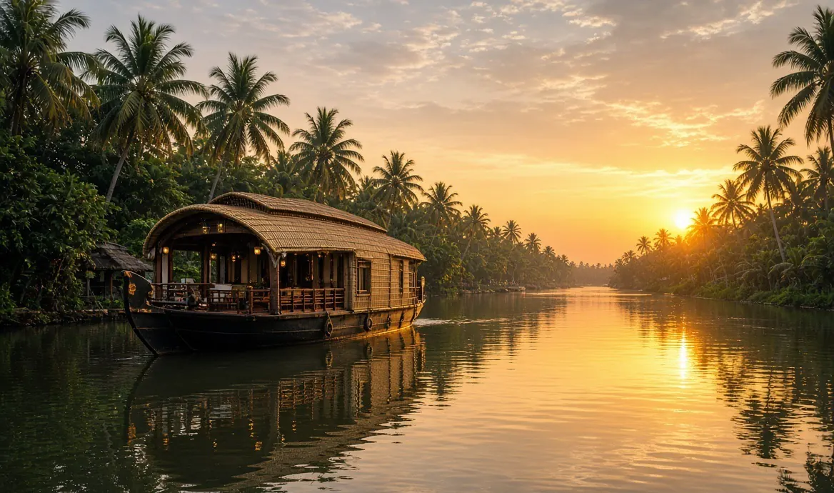Backwaters, Kochi — available as the landmark scenery at the top of a TapStar business card page