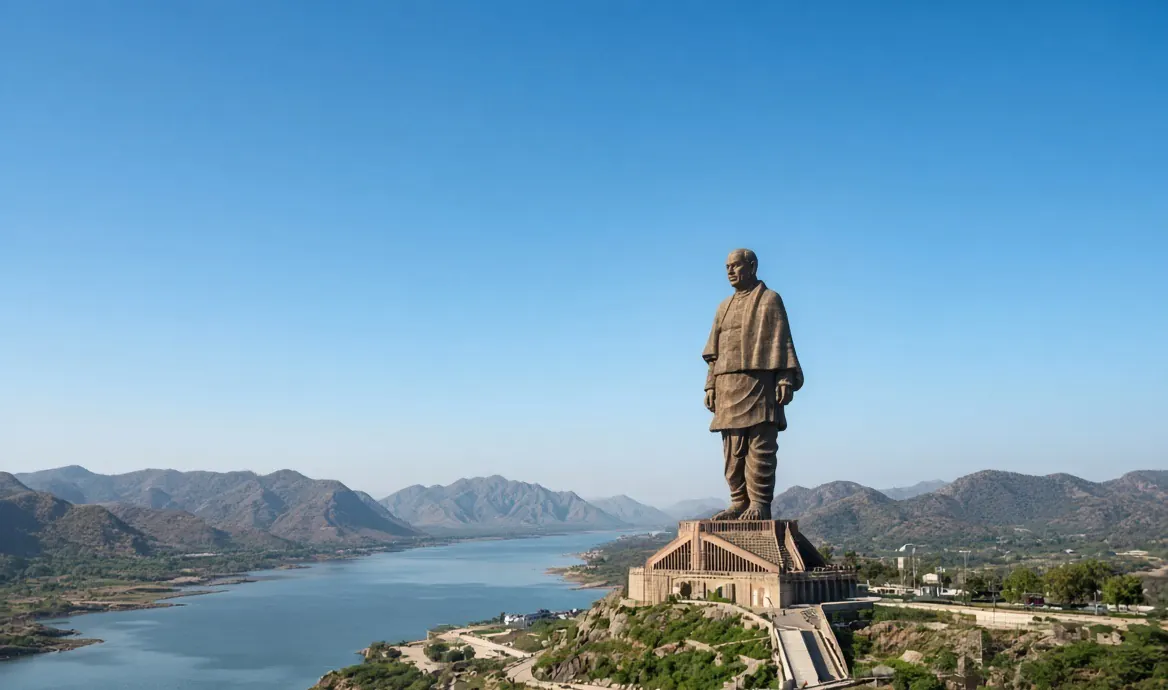 Statue of Unity, Kevadia — available as the landmark scenery at the top of a TapStar business card page