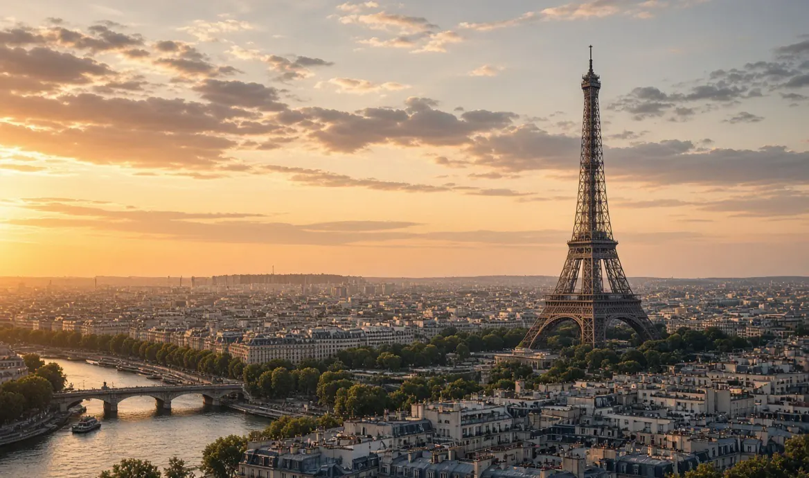 Eiffel Tower, Paris — available as the landmark scenery at the top of a TapStar business card page