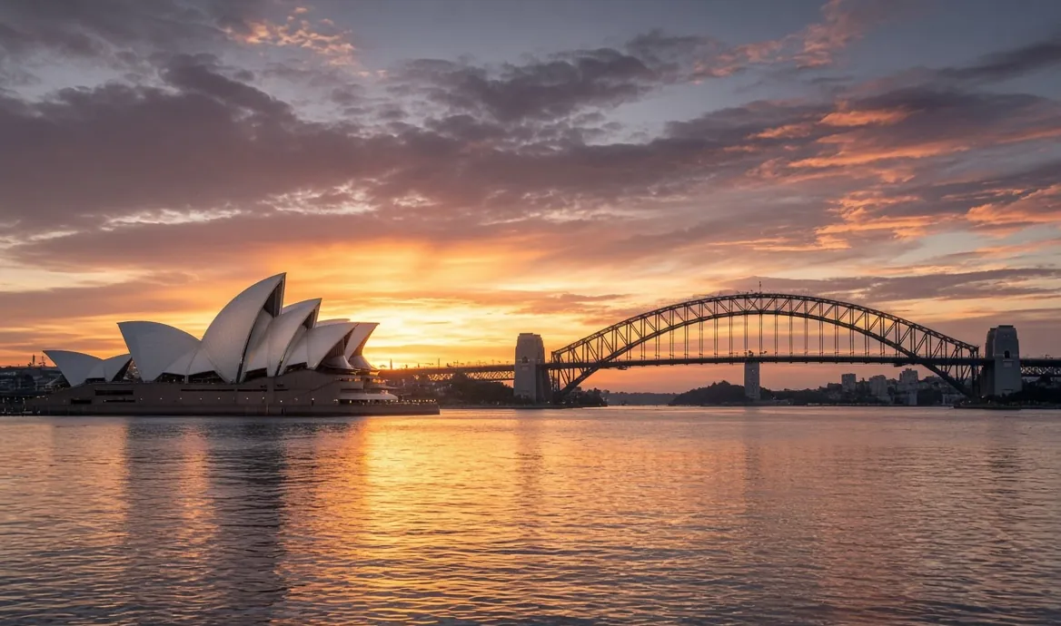 Sydney Opera House — available as the landmark scenery at the top of a TapStar business card page
